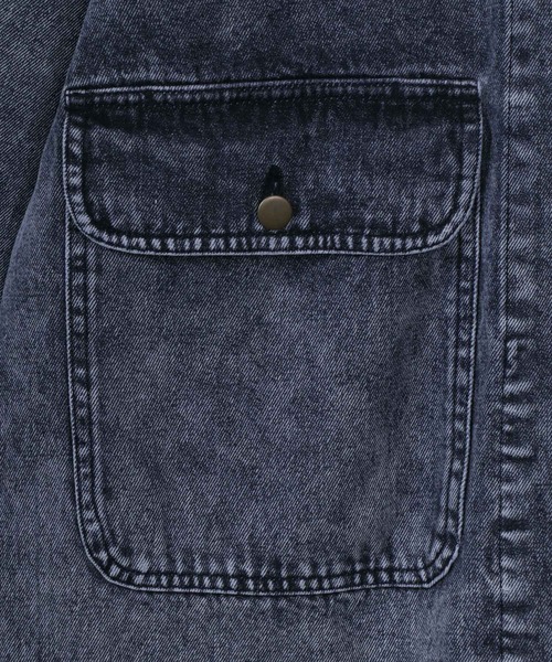 ANPAS（アンパス）の「10.5oz Vintage Wash Denim Jacket/10.5オンス ヴィンテージ ウォッシュ デニムジャケット（デニムジャケット・メンズ・ブラック/サックスブルー・L/M/LL）」の5枚目の写真
