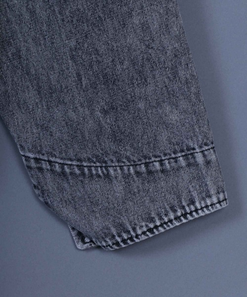 ANPAS（アンパス）の「10.5oz Vintage Wash Denim Jacket/10.5オンス ヴィンテージ ウォッシュ デニムジャケット（デニムジャケット・メンズ・ブラック/サックスブルー・L/M/LL）」の3枚目の写真