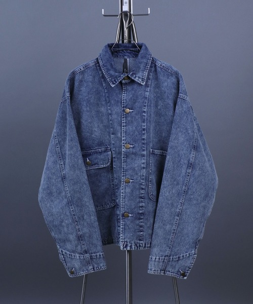 ANPAS（アンパス）の「10.5oz Vintage Wash Denim Jacket/10.5オンス ヴィンテージ ウォッシュ デニムジャケット（デニムジャケット・メンズ・ブラック/サックスブルー・L/M/LL）」の8枚目の写真