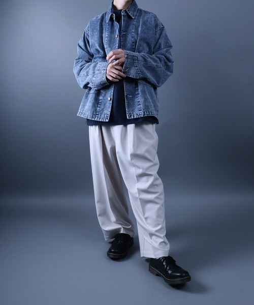 ANPAS（アンパス）の「10.5oz Vintage Wash Denim Jacket/10.5オンス ヴィンテージ ウォッシュ デニムジャケット（デニムジャケット・メンズ・ブラック/サックスブルー・L/M/LL）」の22枚目の写真