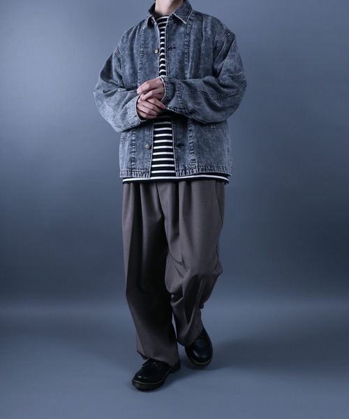 ANPAS（アンパス）の「10.5oz Vintage Wash Denim Jacket/10.5オンス ヴィンテージ ウォッシュ デニムジャケット（デニムジャケット・メンズ・ブラック/サックスブルー・L/M/LL）」の18枚目の写真