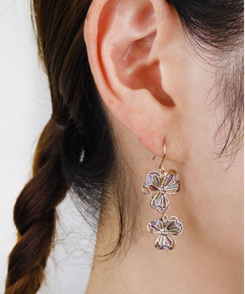 Zoule（ゾーラ）の「Zoule ゾーラ：MOROCCAN　モロッカンシリーズ　flower moroccan　ピアス（ピアス（両耳用）・レディース・パープル/レッド・FREE）」の8枚目の写真