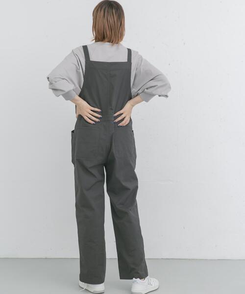 EKAL(エカル)の「製品洗いジップデザインサロペット(サロペット/オーバーオール・レディース・チャコールグレー/キャメル・ONE)」の15枚目の写真