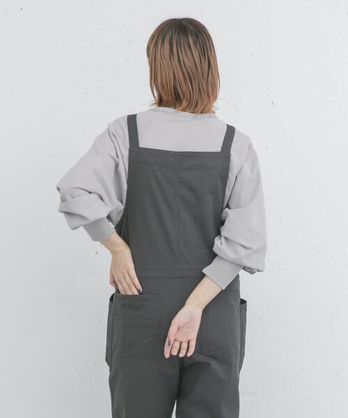 EKAL(エカル)の「製品洗いジップデザインサロペット(サロペット/オーバーオール・レディース・チャコールグレー/キャメル・ONE)」の16枚目の写真