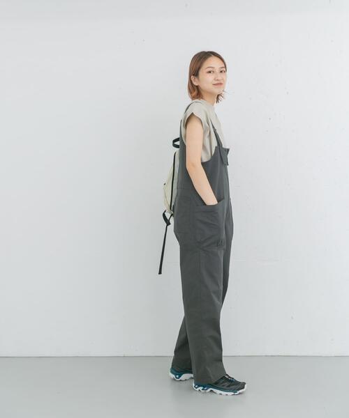 EKAL(エカル)の「製品洗いジップデザインサロペット(サロペット/オーバーオール・レディース・チャコールグレー/キャメル・ONE)」の22枚目の写真