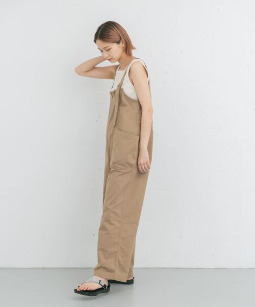 EKAL(エカル)の「製品洗いジップデザインサロペット(サロペット/オーバーオール・レディース・チャコールグレー/キャメル・ONE)」の6枚目の写真