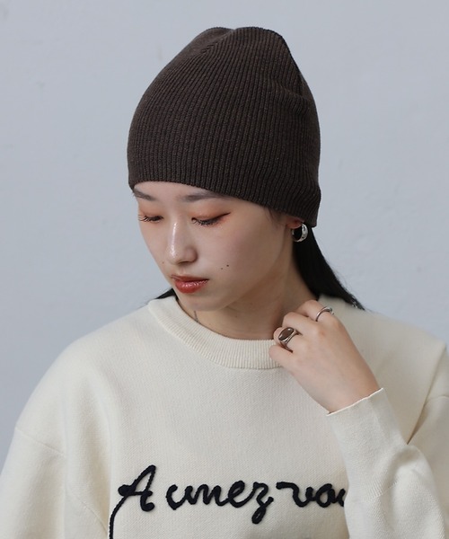 COLONY 2139（コロニートゥーワンスリーナイン）の「アクリルニット帽（ニットキャップ/ビーニー・レディース・ブラック/レッド/ライトグレー/ブルー/グレー系その他/ダークブラウン・FREE）」の4枚目の写真