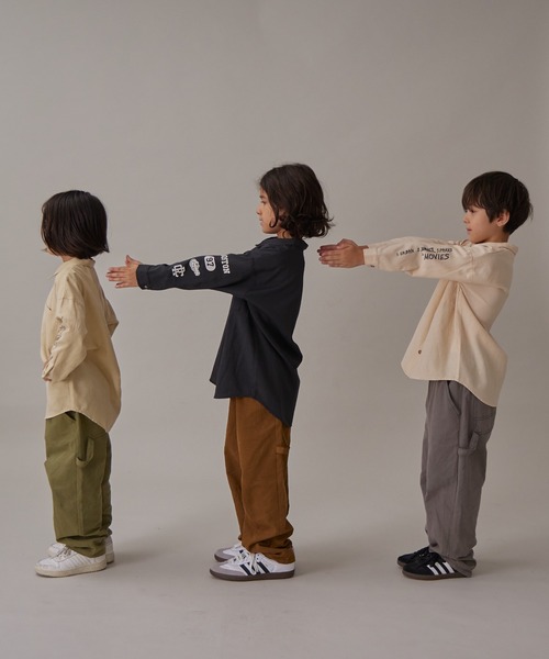 PAIRMANON STREET(ペアマノンストリート)の「【PAIRMANON STREET】袖 プリント 長袖 シャツ(シャツ/ブラウス・キッズ・ブラック/アイボリー/ベージュ・100/110/90/140/120/150/130/160)」の10枚目の写真