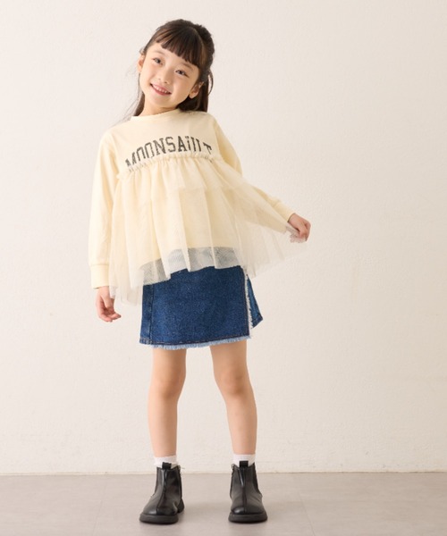 CIAOPANIC TYPY（チャオパニックティピー）の「【WEB限定】【KIDS】ウエスト切替チュールチュニック（Tシャツ/カットソー・キッズ・チャコールグレー/グレー/アイボリー・SMALL/MEDIUM/LARGE/X-LARGE/XX-LARGE）」の7枚目の写真