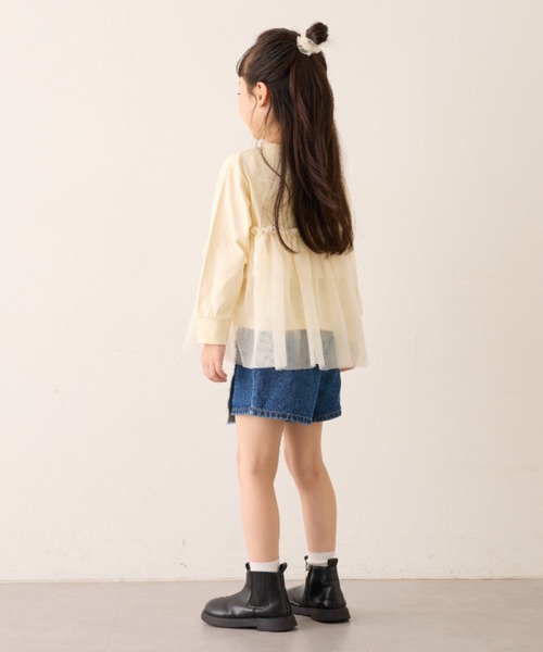 CIAOPANIC TYPY（チャオパニックティピー）の「【WEB限定】【KIDS】ウエスト切替チュールチュニック（Tシャツ/カットソー・キッズ・チャコールグレー/グレー/アイボリー・SMALL/MEDIUM/LARGE/X-LARGE/XX-LARGE）」の9枚目の写真