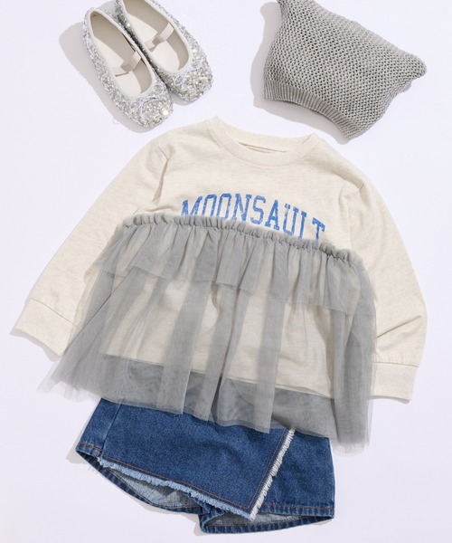 CIAOPANIC TYPY（チャオパニックティピー）の「【WEB限定】【KIDS】ウエスト切替チュールチュニック（Tシャツ/カットソー・キッズ・チャコールグレー/グレー/アイボリー・SMALL/MEDIUM/LARGE/X-LARGE/XX-LARGE）」の18枚目の写真