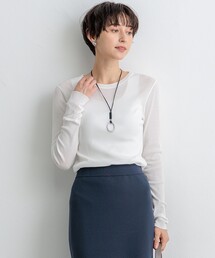 【SLOW/一部店舗限定】シアーリブロンTEE クルーネック カットソー