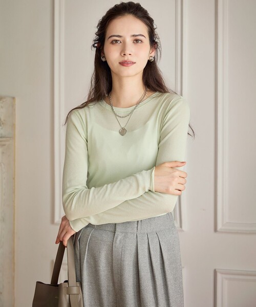 レア！セルフッシュオリジナル品！SOBロンT セール】【SLOW/一部店舗限定】シアーリブロンTEE クルーネック