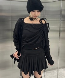 Never mind the XU / Chikashitsu+ | 【nmtc+】ribbon sweat skirt(スカート)