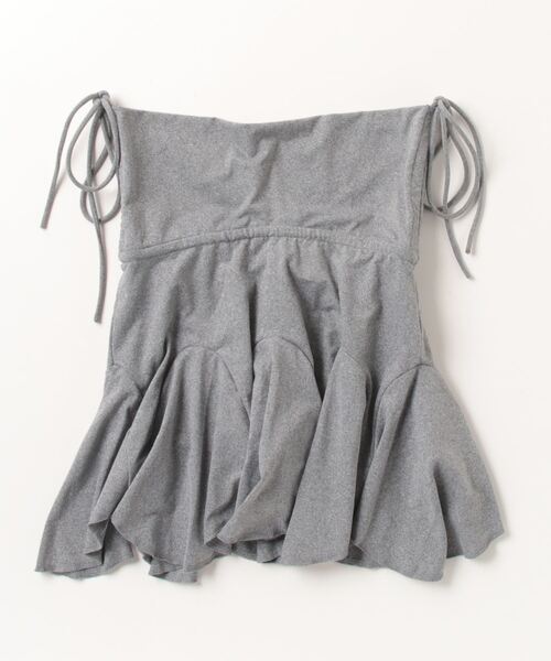 Never mind the XU / Chikashitsu+（ネバーマインド ザ エックスユー / チカシツプラス）の「【nmtc+】ribbon sweat skirt（スカート・レディース・ブラック/グレー・ONE SIZE）」の13枚目の写真