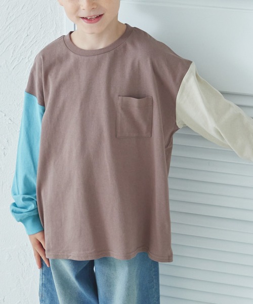 pairmanon(ペアマノン)の「胸ポケット ベーシック シンプル 長袖 Tシャツ(Tシャツ/カットソー・キッズ・ブラック系その他2/オリーブ/ブラウン系その他/ライトピンク/ブラック/ホワイト/ベージュ系その他/ブラック系その他3/ブラック系その他/ブルー/ブラウン/ベージュ/グリーン系その他/ブルー系その他・90/120/150/110/100/130/80/140)」の20枚目の写真