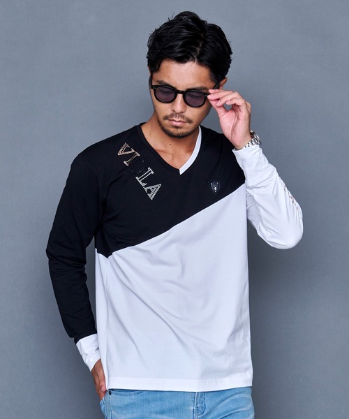 『VIOLA rumore/ヴィオラ ルモーレ』P.T入り切替Vネック長袖Tシャツ ロンT（Tシャツ/カットソー）｜SILVER BULLET（シルバーバレット）