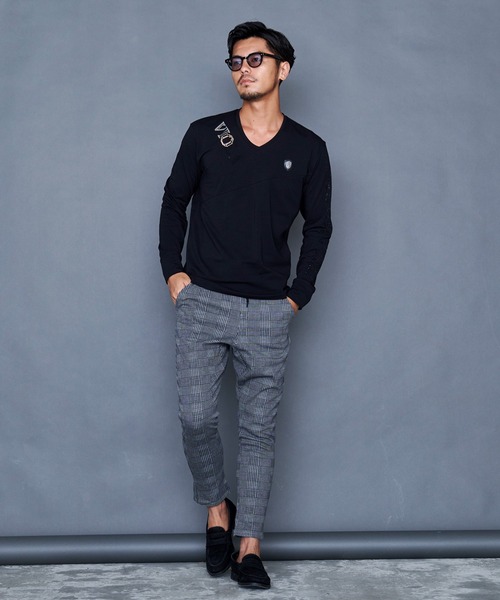 『VIOLA rumore/ヴィオラ ルモーレ』P.T入り切替Vネック長袖Tシャツ ロンT（Tシャツ/カットソー）｜SILVER BULLET（シルバーバレット）