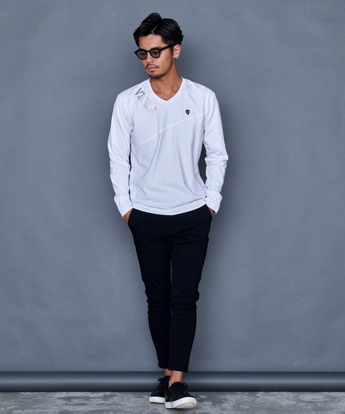 『VIOLA rumore/ヴィオラ ルモーレ』P.T入り切替Vネック長袖Tシャツ ロンT（Tシャツ/カットソー）｜SILVER BULLET（シルバーバレット）