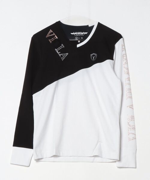 『VIOLA rumore/ヴィオラ ルモーレ』P.T入り切替Vネック長袖Tシャツ ロンT（Tシャツ/カットソー）｜SILVER BULLET（シルバーバレット）