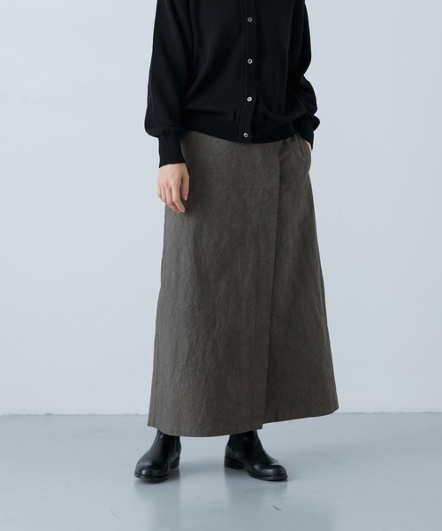 かぐれ（カグレ）の「コットンラップスカート（スカート・レディース・チャコールグレー/ベージュ/ブラック・FREE）」の3枚目の写真
