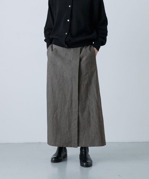 かぐれ（カグレ）の「コットンラップスカート（スカート・レディース・チャコールグレー/ベージュ/ブラック・FREE）」の12枚目の写真