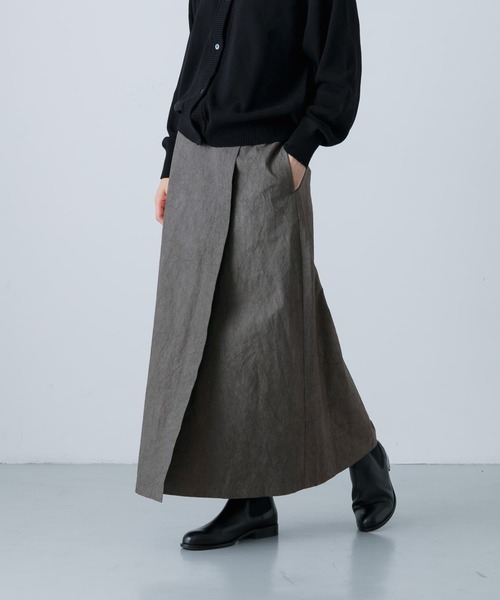 かぐれ（カグレ）の「コットンラップスカート（スカート・レディース・チャコールグレー/ベージュ/ブラック・FREE）」の13枚目の写真