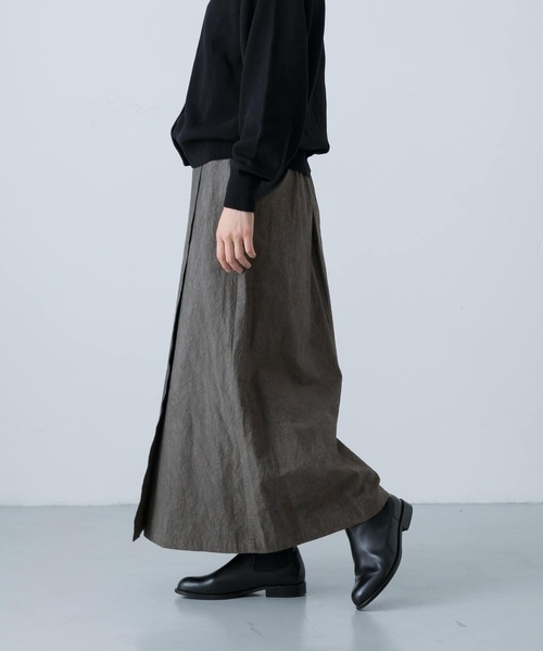 かぐれ（カグレ）の「コットンラップスカート（スカート・レディース・チャコールグレー/ベージュ/ブラック・FREE）」の14枚目の写真