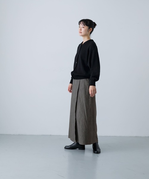 かぐれ（カグレ）の「コットンラップスカート（スカート・レディース・チャコールグレー/ベージュ/ブラック・FREE）」の17枚目の写真