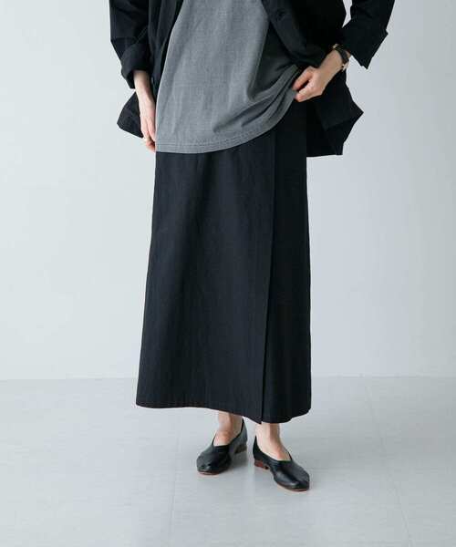 かぐれ（カグレ）の「コットンラップスカート（スカート・レディース・チャコールグレー/ベージュ/ブラック・FREE）」の21枚目の写真