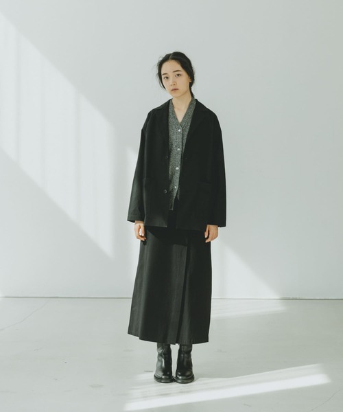 かぐれ（カグレ）の「コットンラップスカート（スカート・レディース・チャコールグレー/ベージュ/ブラック・FREE）」の4枚目の写真