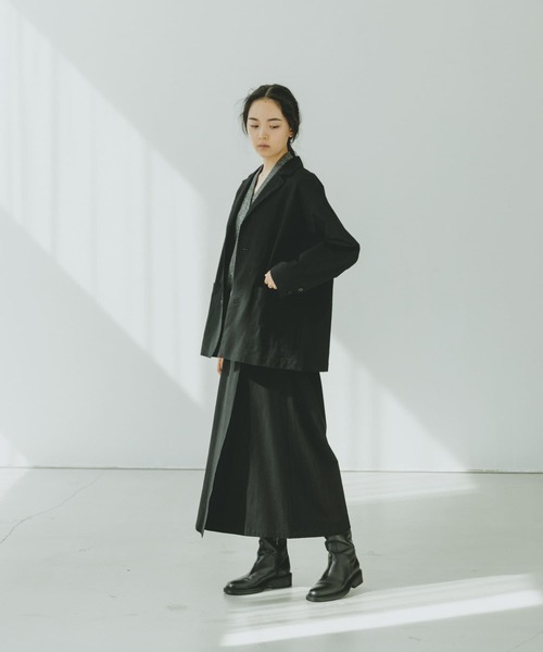 かぐれ（カグレ）の「コットンラップスカート（スカート・レディース・チャコールグレー/ベージュ/ブラック・FREE）」の5枚目の写真