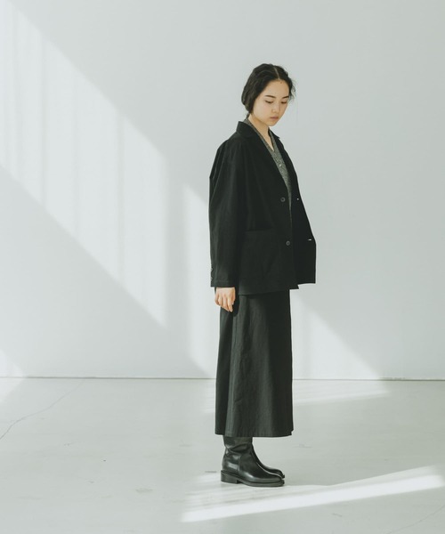 かぐれ（カグレ）の「コットンラップスカート（スカート・レディース・チャコールグレー/ベージュ/ブラック・FREE）」の6枚目の写真