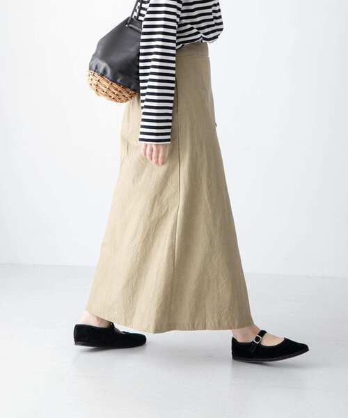 かぐれ（カグレ）の「コットンラップスカート（スカート・レディース・チャコールグレー/ベージュ/ブラック・FREE）」の7枚目の写真