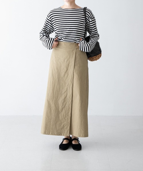 かぐれ（カグレ）の「コットンラップスカート（スカート・レディース・チャコールグレー/ベージュ/ブラック・FREE）」の8枚目の写真