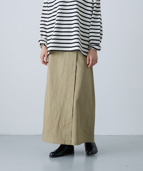 かぐれ（カグレ）の「コットンラップスカート（スカート・レディース・チャコールグレー/ベージュ/ブラック・FREE）」の10枚目の写真