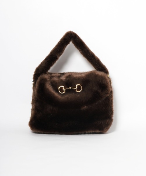 MICA&DEAL（マイカ＆ディール）の「【a point etc】エコファーチェーンハンドバッグ（ハンドバッグ・レディース・ブラウン・FREE）」の5枚目の写真