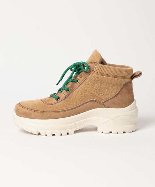 niko and...（ニコアンド）の「オリジナル異素材切り替えショートブーツ（ブーツ・レディース・ブラック/キャメル・MEDIUM/LARGE）」の8枚目の写真