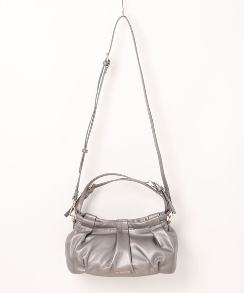 LA BAGAGERIE（ラバガジェリー）の「シープレザー　ギャザーミニバッグ（ショルダーバッグ・レディース・ピンク/シルバー系その他/オレンジ/グレイッシュベージュ/ブラック・FREE）」の15枚目の写真