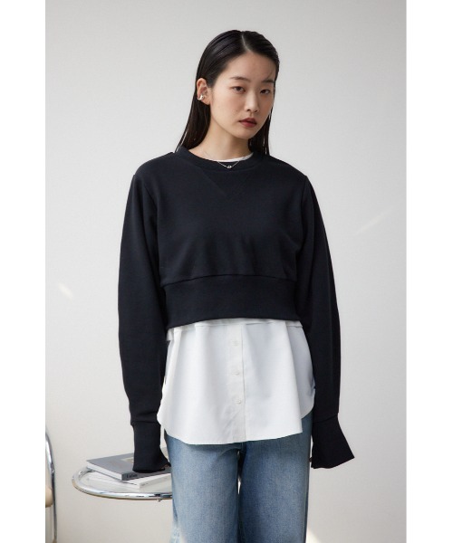 AZUL by moussy（アズールバイマウジー）の「アソートデザインレイヤードトップス（Tシャツ/カットソー・レディース・オフホワイト/ホワイト系その他2/ブラック/ブラック系その他2・SMALL/MEDIUM）」の6枚目の写真