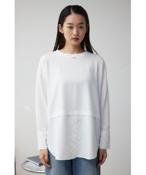AZUL by moussy（アズールバイマウジー）の「アソートデザインレイヤードトップス（Tシャツ/カットソー・レディース・オフホワイト/ホワイト系その他2/ブラック/ブラック系その他2・SMALL/MEDIUM）」の5枚目の写真