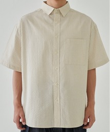 Bargiee | ストライプ 半袖シャツ ユニセックス(シャツ/ブラウス)