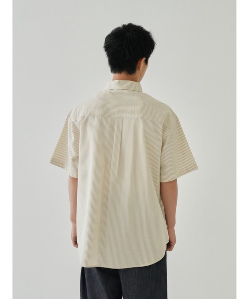 Bargiee(バージー)の「ストライプ 半袖シャツ ユニセックス(シャツ/ブラウス・メンズ・ベージュ/グレー/ネイビー・FREE)」の22枚目の写真