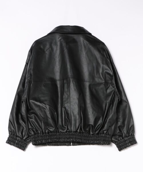 フェイクレザー オーバーサイズジャケット（ブルゾン）｜coca（coca