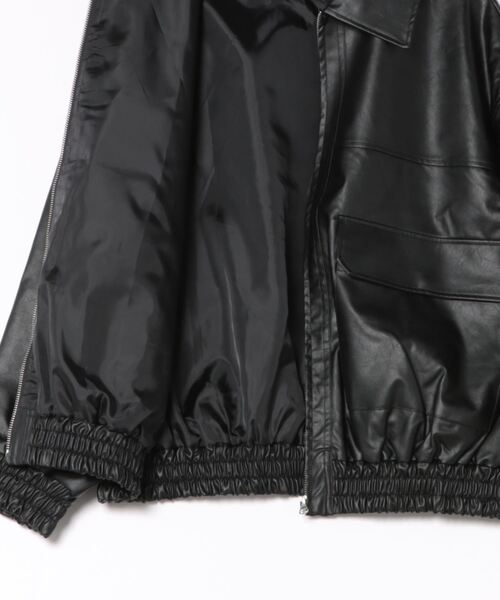 フェイクレザー オーバーサイズジャケット（ブルゾン）｜coca（coca