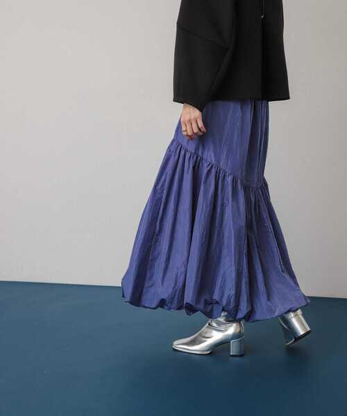 SENSE OF PLACE by URBAN RESEARCH（センスオブプレイスバイアーバンリサーチ）の「バルーンティアードスカート（スカート・レディース・アイボリー/ブラック/パープル・SMALL/MEDIUM）」の7枚目の写真