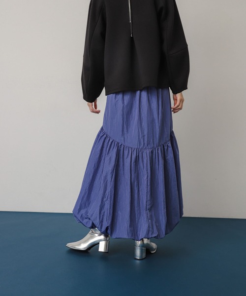 SENSE OF PLACE by URBAN RESEARCH（センスオブプレイスバイアーバンリサーチ）の「バルーンティアードスカート（スカート・レディース・アイボリー/ブラック/パープル・SMALL/MEDIUM）」の8枚目の写真