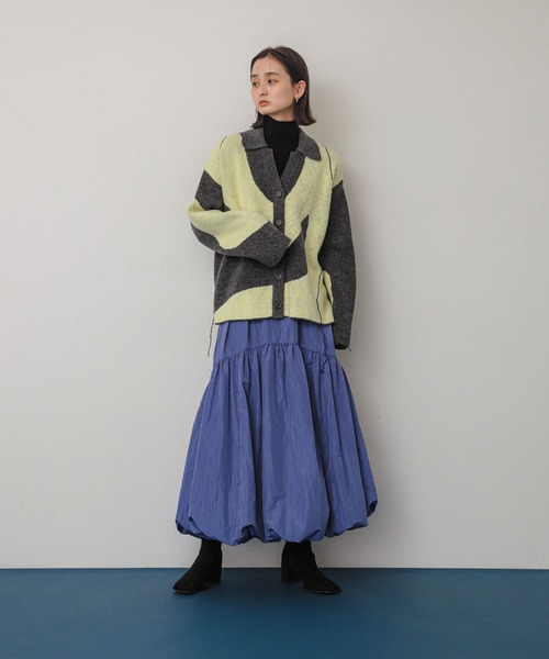 SENSE OF PLACE by URBAN RESEARCH（センスオブプレイスバイアーバンリサーチ）の「バルーンティアードスカート（スカート・レディース・アイボリー/ブラック/パープル・SMALL/MEDIUM）」の11枚目の写真