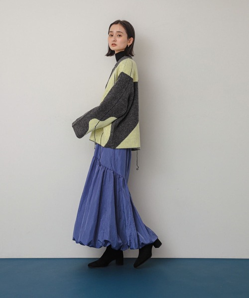 SENSE OF PLACE by URBAN RESEARCH（センスオブプレイスバイアーバンリサーチ）の「バルーンティアードスカート（スカート・レディース・アイボリー/ブラック/パープル・SMALL/MEDIUM）」の12枚目の写真