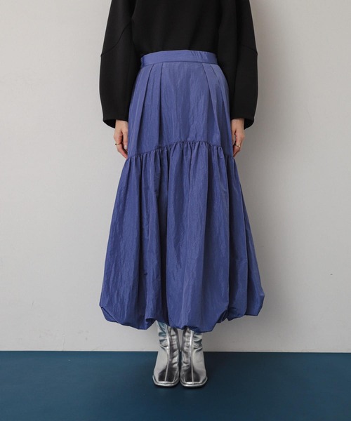 SENSE OF PLACE by URBAN RESEARCH（センスオブプレイスバイアーバンリサーチ）の「バルーンティアードスカート（スカート・レディース・アイボリー/ブラック/パープル・SMALL/MEDIUM）」の13枚目の写真